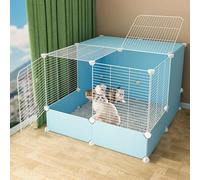 Jaulas for gatos de interior grande - Jaula for gatos, parque for mascotas diy, jaula for animales pequeños con puerta con puerta for mascotas pequeñas, conejos, erizos, gatos, cobayas(Color:Blue,Size