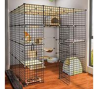 Jaulas for Gatos de Interior Grande, Jaula for, Parque for Mascotas, for Perros, Gato for, recinto Metal, Red for Ejercicios, Valla for Patio, pequeña con Puerta(147 * 147 * 145CM)