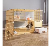 Jaulas for gatos en interiores con caja de arena Perreras de alambre de metal desmontable Condominio for gatos Parque infantil for gatos ensamblado con bricolaje al aire libre, Jaulas for mascotas for