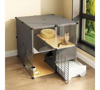 Jaulas for gatos en interiores, jaula for gatos con caja de arena for gatos, jaula for gatos de 2/3 niveles, parque infantil for gatos, jaula for animales pequeños, jaula for perros, fácil de limpiar,