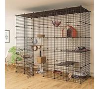 Jaulas Grandes para Gatos En Interiores - Jaula para Gatos, Perrera, Recintos para Gatos, Jaula para Hurones, Parque Infantil para Gatos, Valla para Gatos, Jaula para Gatos con Caja De Arena, Lugar