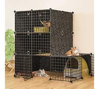 Jaulas Grandes para Gatos En Interiores - Jaula para Gatos, Perrera, Recintos para Gatos, Jaula para Hurones, Parque Infantil para Gatos, Cerca para Gatos, Jaula para Gatos con Caja De Arena, Lugar