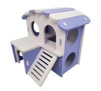 Jaulas para Animales Hámster Villa Ocio Conejillo de Indias Casa Bur-Free Jaula Accesorios Ratón Dormir Nido Juguete(Purple White)