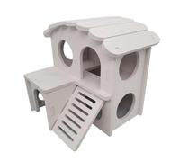 Jaulas para Animales Hámster Villa Ocio Conejillo de Indias Casa Bur-Free Jaula Accesorios Ratón Dormir Nido Juguete(Blanco)