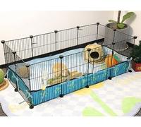 Jaulas para cobayas, 8 pies Cuadrados, expandibles, hábitats para 2 Casas de Animales pequeños, corralito para Mascotas, Rejillas de Metal, Valla de Conejo, Jaula de Erizo con Forro de PVC, 48 x 24 x