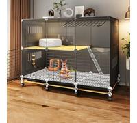 Jaulas para Conejos con 2/3 Bandejas Deslizantes Profundas Y Protección contra La Orina Casa Conejo DIY Casa para Mascotas Pequeños Desmontable(109 * 49 * 82cm)