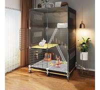 Jaulas para Conejos con 2/3 Bandejas Deslizantes Profundas Y Protección contra La Orina Casa Conejo DIY Casa para Mascotas Pequeños Desmontable(75 * 49 * 117cm)
