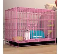Jaulas para Conejos Interior, Casa para Conejos De Metal Plegable con Bandeja Extraíble Resistente Y Duradero Jaula Portátil para Mascotas para Cobayas, Hurones, Gatos Y Perros (Color : Pink, Size :