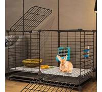 Jaulas para Conejos Interior con Bandeja y Alfombrillas, Negro/Blanco Jaula Conejo Grande Jaulas para Animales Pequeños para Conejito, Gato y Chinchilla (Size : C:75x39x48cm)