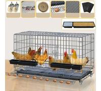 Jaulas para Gallinas Baratas con Bandeja de Basura y Recogedor de Huevos, Grande Gallinero de Exterior/Interior Plegable con Cerradura de Puerta (6 Tamaños) (Color : F, Size : 70x50x64cm)