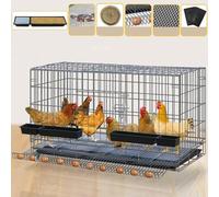 Jaulas para Gallinas Baratas con Bandeja de Basura y Recogedor de Huevos, Grande Gallinero de Exterior/Interior Plegable con Cerradura de Puerta (6 Tamaños) (Color : E, Size : 70x50x64cm)