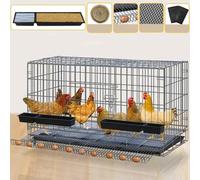 Jaulas para Gallinas Baratas con Bandeja de Basura y Recogedor de Huevos, Grande Gallinero de Exterior/Interior Plegable con Cerradura de Puerta (6 Tamaños) (Color : C, Size : 120x50x65cm)