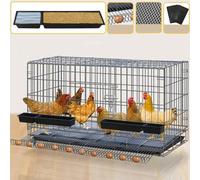 Jaulas para Gallinas Baratas con Bandeja de Basura y Recogedor de Huevos, Grande Gallinero de Exterior/Interior Plegable con Cerradura de Puerta (6 Tamaños) (Color : A, Size : 120x50x65cm with Top d