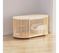Jaulas para Gatos, Casa para Gatos de Interior, Villa para Gatos, Parque para Mascotas, con Rueda Universal, Fácil de Montar(112x56x57cm)