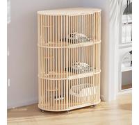 Jaulas para Gatos, Casa para Gatos de Interior, Villa para Gatos, Parque para Mascotas, con Rueda Universal, Fácil de Montar(112x56x156cm)