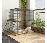 Jaulas para Gatos De 2 Niveles, Jaula para Gatos Grande Y Plegable para Interiores, Jaula Portátil para Cobayas, Casa para Gatos De Alambre De Metal, Ideal para 1-2 Gatos (75 * 49 * 73Cm)