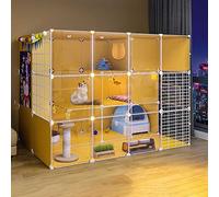 Jaulas para Gatos De Interior Grande - Jaula para Gatos Parque Infantil Recinto para Gatos Jaula para Gatos Condominios para Gatos De Interior Cama para Perrera para Gatos Perreras De Alambre De Met
