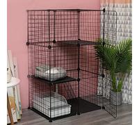 Jaulas para Gatos de Interior Grande, Parque Infantil para Gatos, Jaula de Alambre de Metal, Jaula para Animales pequeños para Gatitos, visones para Mascotas, Ideal para 1-2 Gatos (75 * 35 * 109cm)