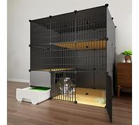 Jaulas para Gatos de Interior Grandes con Caja de Arena, Parque para Gatos DIY Negro, recintos para Gatos en Interiores, Parque para Mascotas, con Pala para Arena para Gatos + Escalera + nid