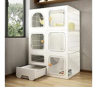Jaulas para Gatos de Interior, jaulas Grandes para Gatos de Interior con arenero, Jaula para Mascotas de Material PP Duradera y Transpirable para 1-2 Gatos, recinto para catio Exterior (Color: bl