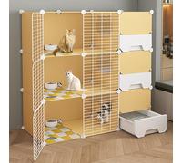 Jaulas para gatos en Interiores con Caja de Arena, Parque Infantil para gatos DIY para Villa para gatos en Interiores, la Vida en Zonas es más cómoda, un Lugar Ideal para Que los gatos hagan ejercici
