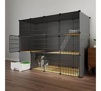 Jaulas para Gatos en Interiores, jaulas para Gatos, recintos para Gatos en Interiores con Plataformas, perreras de Bricolaje, Jaula para Parques para Mascotas, Lugar Grande para Hacer ejerci