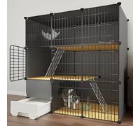 Jaulas para gatos en Interiores, jaulas para gatos, recintos para gatos en Interiores con Plataformas, perreras de Bricolaje, Jaula para Parques para Mascotas, Lugar grande para Hacer ejerci