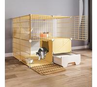 Jaulas para Gatos Interior DIY Recinto para Gatos Casa para Gatos Parque para Mascotas Criadero Perrera para Gatos Jaula para Animales pequeños de Metal Desmontable, para Mascotas pequeñas,