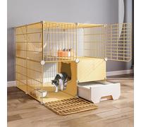 Jaulas para gatos interiores con caja de arena desmontable, perrera de alambre de metal y corralito, condominio montado para gatos para un gran espacio de ejercicio