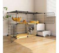 Jaulas para gatos interiores, jaula para gatitos, recintos para gatos, corral de juegos para gatos desmontable, jaula para animales pequeños con puertas, jaulas de animales para 1-3 gatos, conejo