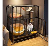 Jaulas para Gatos Jaula para Mascotas Grande para Interiores, Parque para Gatos Extra Grande Desmontable y Ruedas giratorias de 360 °, Almohadillas para pies de Rejilla/Estilo B-Play/88 * 62