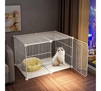 Jaulas para gatos, jaulas de animales pequeños con alambre denso, gatitos para gatos, jaulas para hurones, perreras, recintos de interior para conejos y cachorros (Onecolor 75 x 39 x 37)