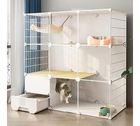 Jaulas para Gatos para Gatos de Interior, Jaula para Gatos, recinto para Gatos de Interior, Jaula para Gatos con Caja de Arena para Gatos, Jaula de Metal Desmontable para Animales pequeños, diseño de