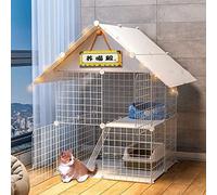 Jaulas para Gatos - Parque Infantil para Gatos de 2 Niveles, recintos para Gatos, Jaula para Gatos de Interior, caseta para Gatos, Corral para Gatitos, Jaula para Hurones, jaulas para Perros pequ