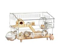 Jaulas para hámster, 17,7 x 11,8 x 13,5 Pulgadas, Desmontable de enriquecimiento, Jaula acrílica para hámster | para casa Interior, Juego, Viaje, hogar, Mascota, Animal pequeño