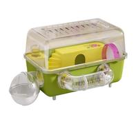 Jaulas para hámster Jaula for hámster Fabricada en acrílico Transparente, Caja de alimentación espaciosa y fácil Limpiar(Green)
