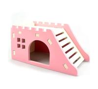 Jaulas para hámster Suministros for Mascotas, Nido de hámster for Animales pequeños, Castillo Erizo for, Juguete 1 Uds., Plataforma observación, Escalera Cubierta, casa for Mascotas/Puente(Pink)