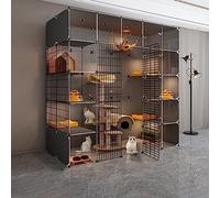 Jaulas para Mascotas para Animales Pequeños, Jaula Portátil para Cobayas, Jaula para Gatitos para Gatos De Interior, Jaula De Alambre para Gatos, Lugar De Ejercicio Grande Ideal para 1-2 Gatos (177*