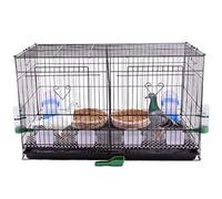 Jaulas para pájaros de hierro negro sólido para 2 pájaros, jaula grande para palomas de interior con partición (negro B)