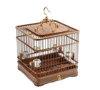 Jaulas para pájaros de Madera Maciza, Jaula para pájaros Cuadrada Vintage, portadores de pájaros Simples, Portador de casa para pájaros portátil, casa para pájaros al Aire Libre (Bronce pequeño)