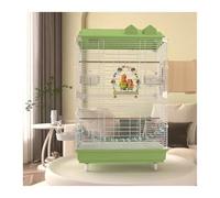 jaulas para pájaros Jaula for pájaros, Jaula for Loros, Grande, de Alambre Horizontal, Especial for el hogar, fácil Limpiar, Ornamental, Villa Lujo Cómodo(Green)