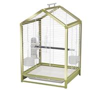 Jaulas para Pájaros, Jaula Loro Grande de 56 cm de Alto, Color Verde Metalizado, Jaula Trampa para Pajaros para Loros, Agapornis, Periquitos y Pinzones