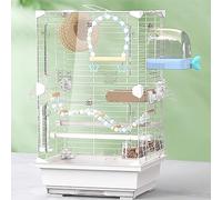 Jaulas para Pajaros, Jaula NINFA para Cacatúas, Divisible en Zonas, con Puertos Izquierdo y Derecho, Nido para Canarios para Dormitorio, Sala de Estar y Balcón(White)
