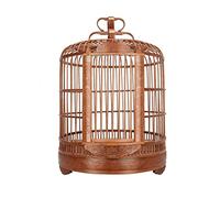 Jaulas para pájaros portátiles sólidas Jaula para pájaros Tallada Creativa Jaulas para pájaros de bambú Jaula para pájaros Duradera de tamaño pequeño Portadores de pájaros Vintage para decoración