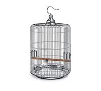 Jaulas para pájaros Redondas sólidas, Jaula para pájaros de Hierro Forjado, Jaula Grande para pájaros de Acero Inoxidable, portadores de pájaros portátiles, casa para pájaros Simple para Exteriores