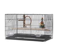 Jaulas para pájaros sólidas de 30 Pulgadas, jaulas para pájaros Grandes con Soporte rodante, Jaula para pájaros portátil de Hierro Forjado, portadores de pájaros Cuadrados para el jardín del hogar