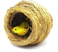 Jaulas para pájaros únicas y sólidas, Nido para pájaros Hecho a Mano, Jaula para pájaros, Material de Paja, Jaula para pájaros, Portador Creativo para casa de pájaros para jardín al Aire Libre