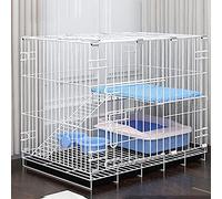 Jaulas Plegables para el hogar para Gatos y Gatitos, Alambre de Metal, para Mascotas, Parques, jaulas para Mascotas con Bandeja de Limpieza para Uso en Interiores o Exteriores, 3 Colores (co