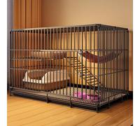 Jaulas plegables para gatos de interior de 2 niveles, perreras de alambre de metal desmontables con bandeja para una fácil limpieza, ideal para gatos y animales pequeños
