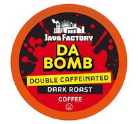 Java Factory Café de una sola taza para cafeteras Keurig K Cup, Da Bomb Extra Bold Doble Caffinado, 80 unidades
